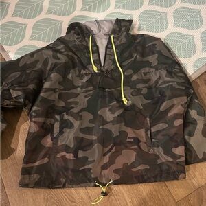 No Boundaries Camouflage Jacket with Neon Yellow Details